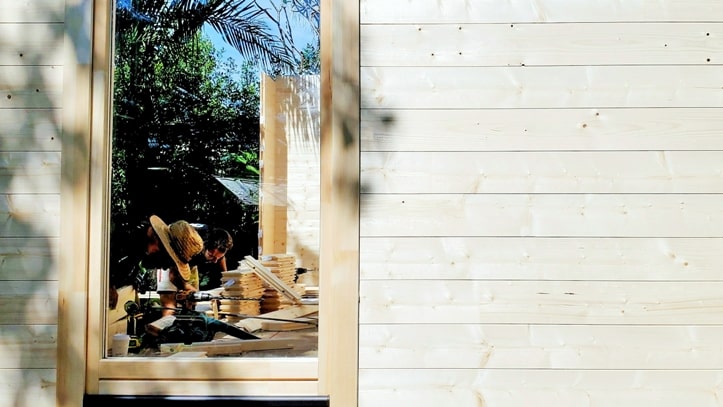 Mass timber walls and double glazed timber window