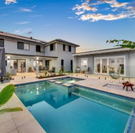 Sicilia Panorama 30 pool house in Brisbane during sunset