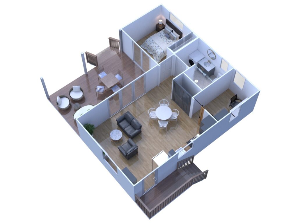 Eco-friendly private Noosa hideaway floor plan back