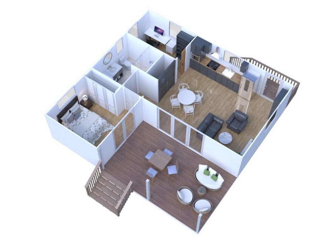Eco-friendly private Noosa hideaway floor plan front