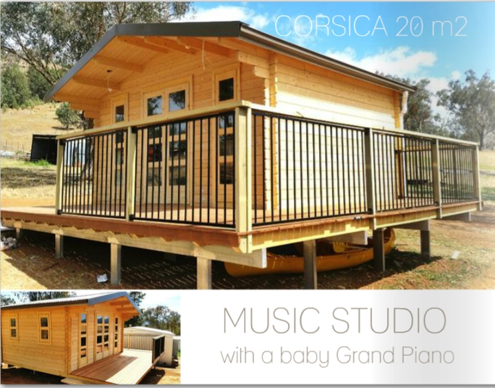 Backyard cabin Corsica built in 2017 for music room