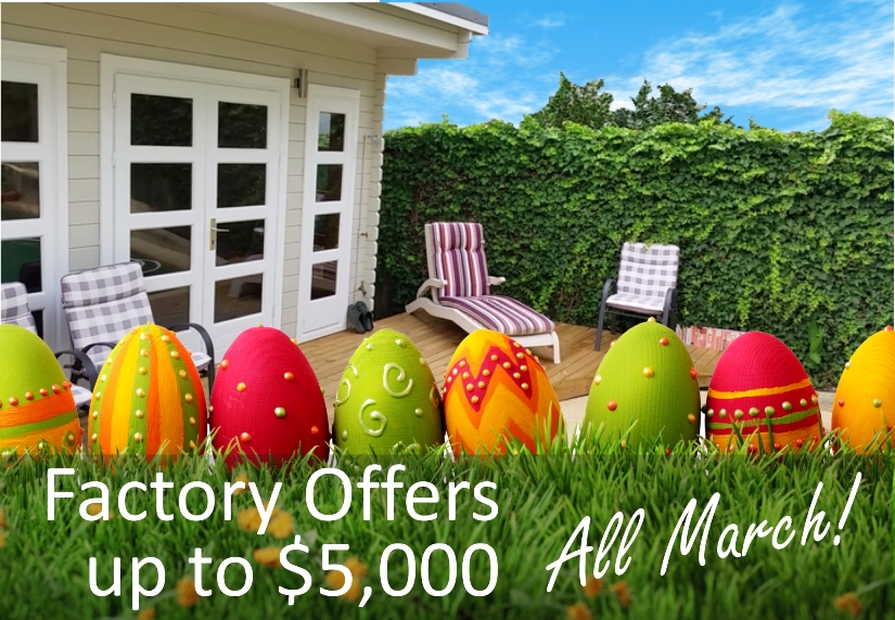 Easter Backyard Cabins sale March 2018